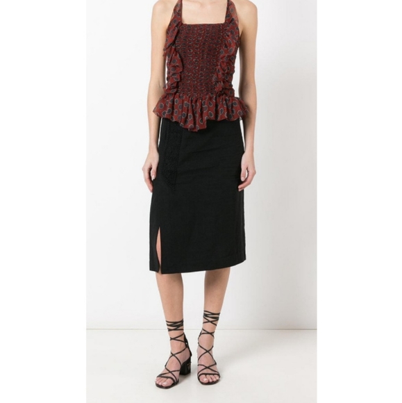 Étoile Isabel Marant Bowen Silk Burgundy Top - Picture 2 of 9
